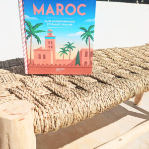 banc marocain en bois naturel