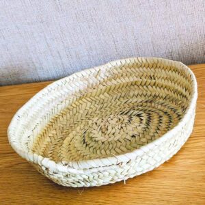 corbeille ovale tressée en palmier naturel